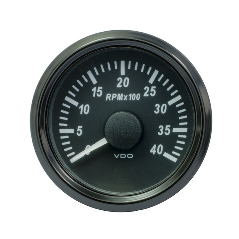 VDO SingleViu Tachometer 4.000 RPM Black 52mm gauge